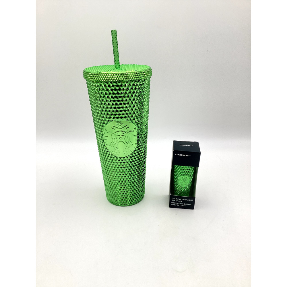 Starbucks Holiday 2023 Green Studded Tumbler 24 oz and Ornament BUNDLE. NEW